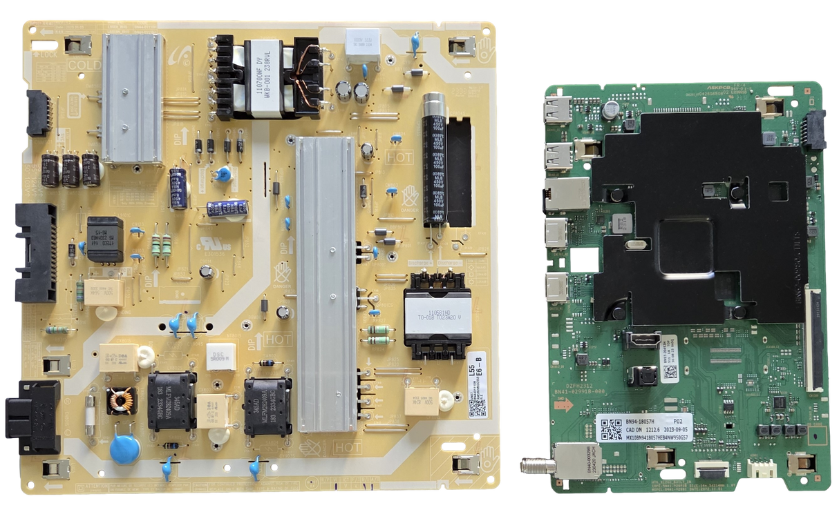 UN55CU8000BXZA Samsung TV Repair Parts Kit, BN94-18058M / BN94-18057H Main Board, BN44-01110H Power Supply, UN55CU8000BXZA