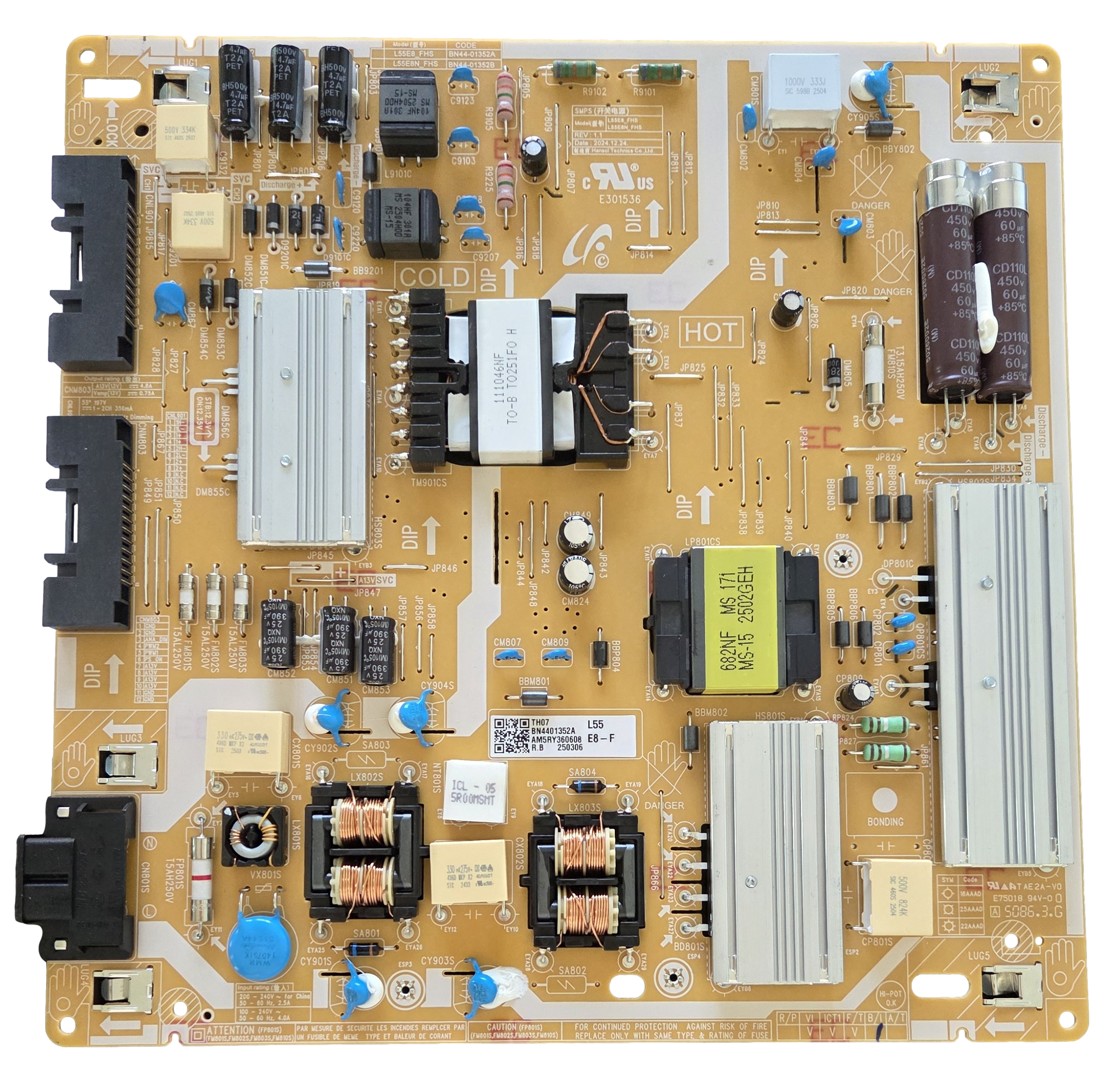 BN44-01352A Samsung Power Supply, L55E8_FHS, QN55Q8FAAFXZA – TV