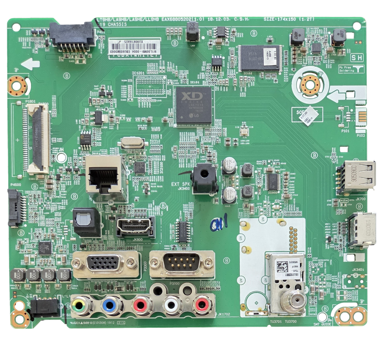 EBU65583003, LG Main Board, EAX68805202(1.0), 43LT340C0UB.BUSFLJM, 43LT340C0UB