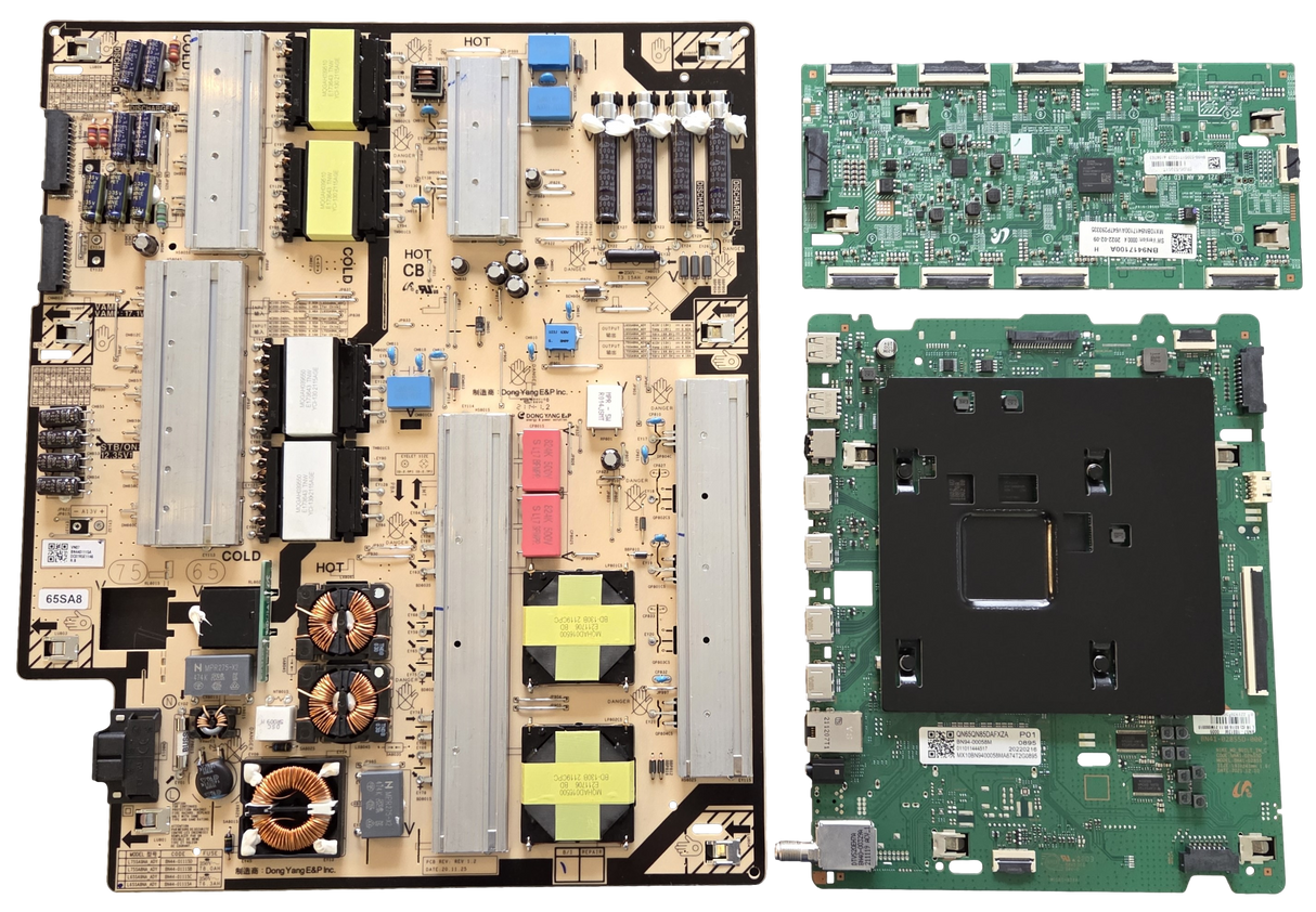 QN65QN85DAFXZA Samsung TV Repair Parts Kit, BN94-00058M / BN94-17214H Main Board, BN44-01115A, BN94-17100A LED Driver, QN65QN85DAFXZA