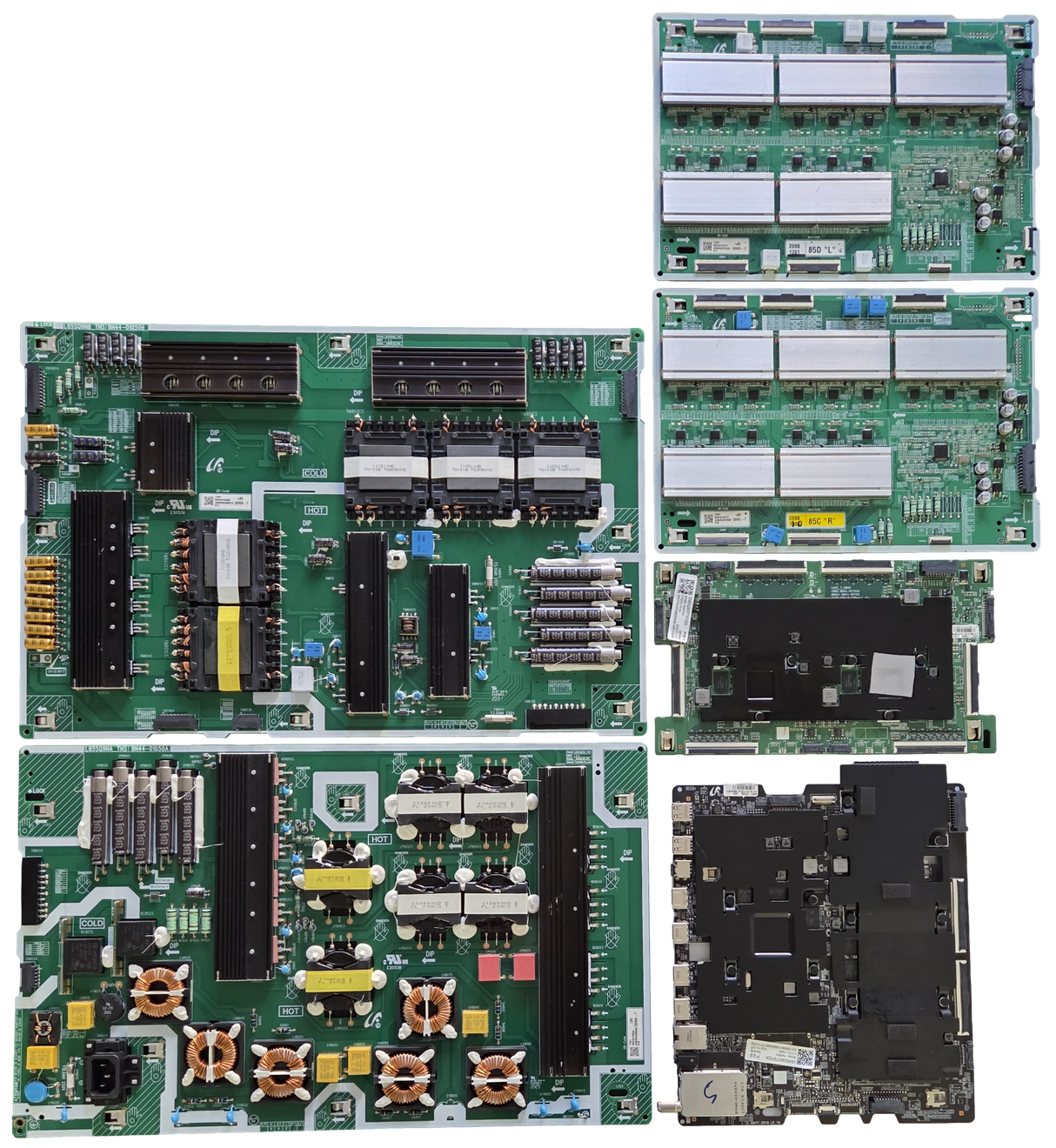 QN85Q900TSFXZA Samsung TV Repair Parts Kit, BN94-15495H Main, BN95-06820A T-Con, BN44-01050B Power, BN44-01050A Power, BN44-01047E LED, BN44-01047F LED, QN85Q900TSFXZA