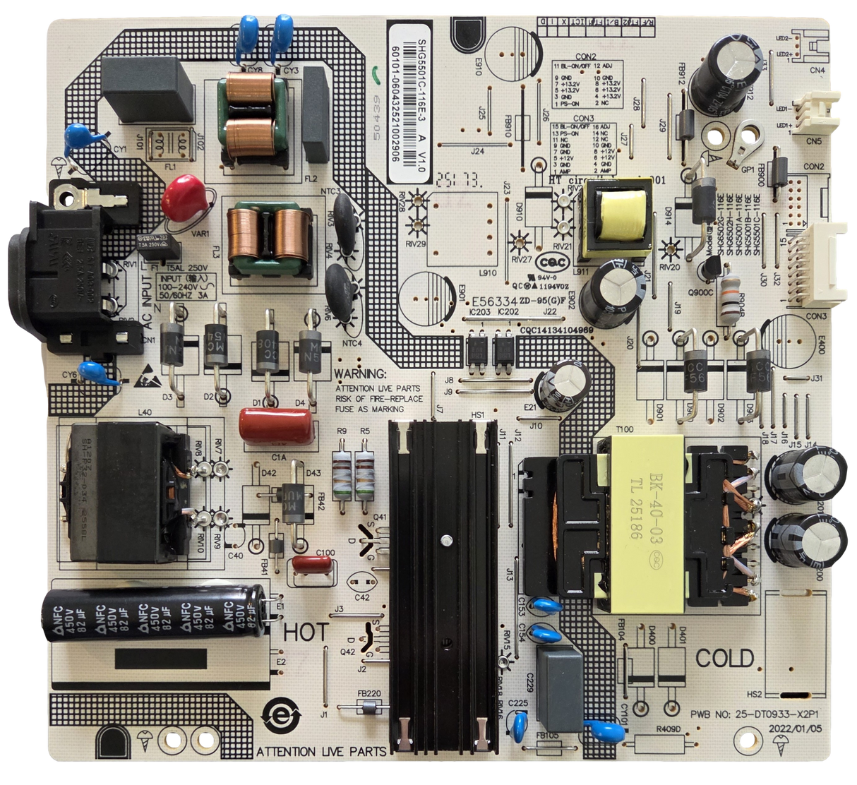 60101-06043 Pioneer Power Supply, SHG5501C-116E-3, PN55-R851-26U