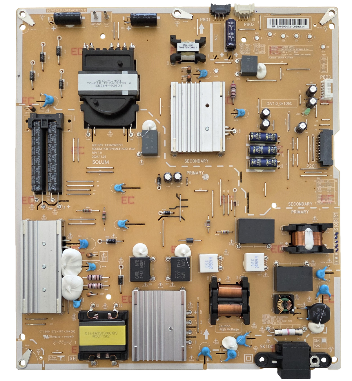 EAY65920721 LG Power Supply, LGP65S-25UL6, 65QNED85AUA