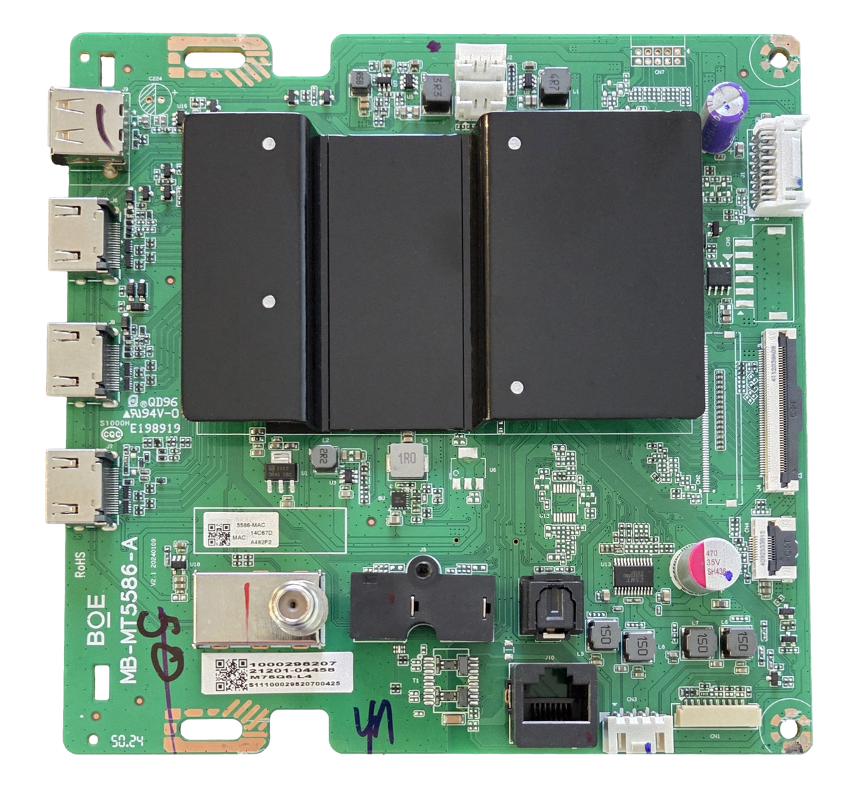 21201-04458 Vizio Main Board, MB-MT5586-A, M75Q6-L4