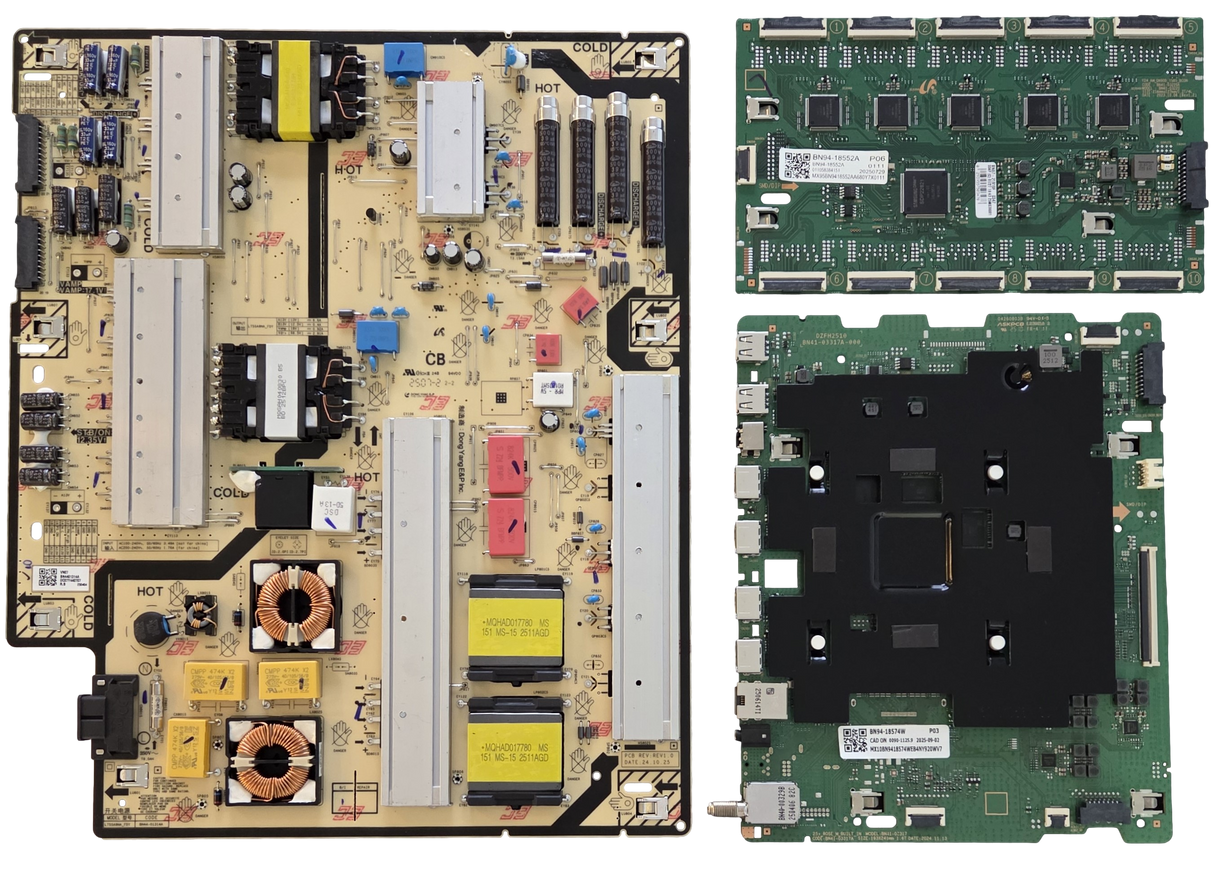 QN75QN90FAFXZA Samsung TV Repair Parts Kit, BN94-18574W Main Board, BN44-01314A Power Supply, BN94-18552A LED Driver, QN75QN90FAFXZA