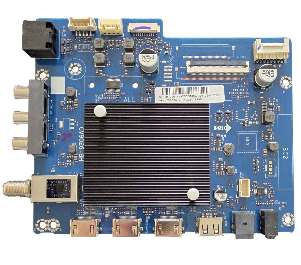 SVS1MT0261-MA200CK INSIGNIA Main Board, CV9026-BH, V8-MT26GBA-LF1V2937, NS-65F501NA26