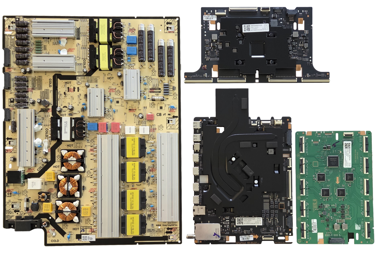 QN85QN900FFXZA Samsung TV Repair Parts Kit, BN94-18590J Main Board, BN44-01307A Power Supply, BN95-12032A T-Con, BN94-18565A LED Driver, QN85QN900FFXZA