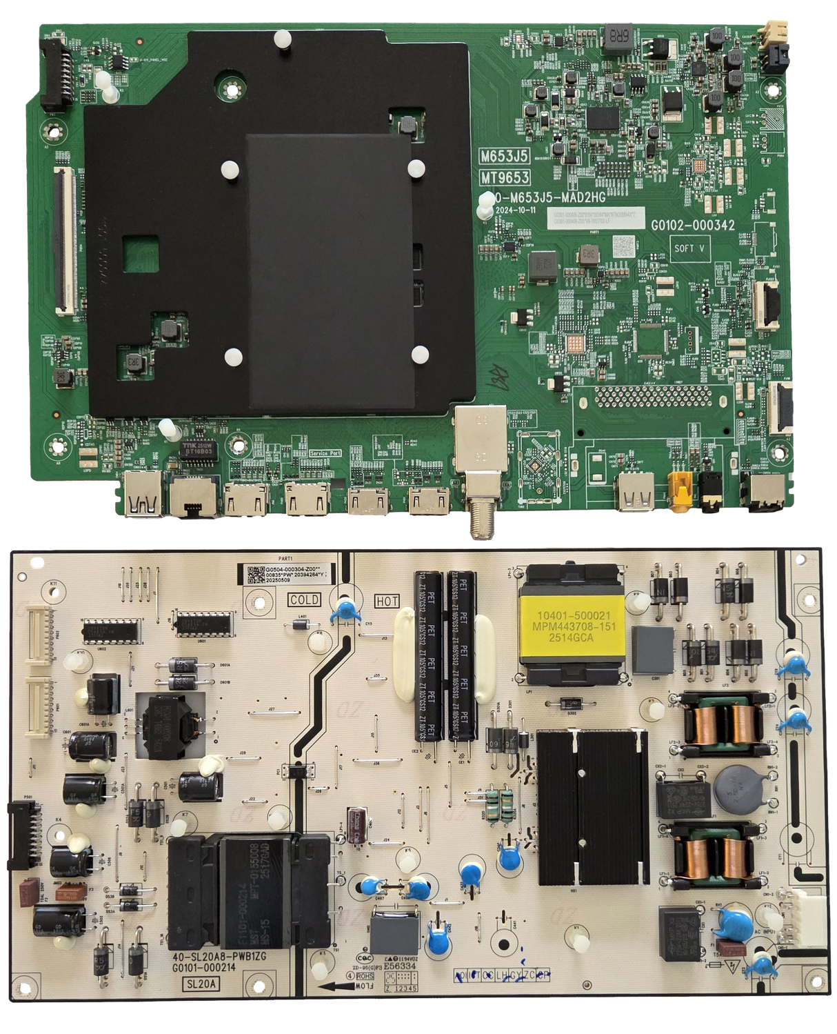 55A300W TCL TV Repair Parts Kit, G0301-000406-Z00 Main Board, G0504-000304-Z00 Power Supply, 55A300W