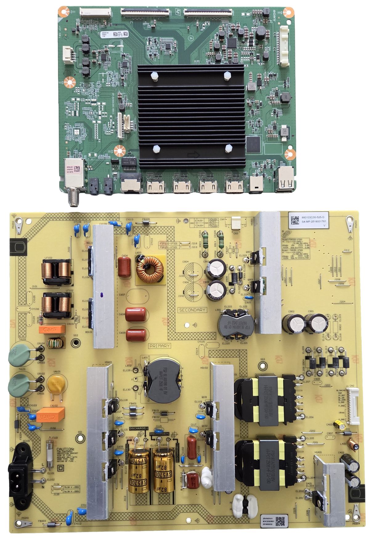 K-75S20M2 Sony TV Repair Parts Kit, A-5079-534-A Main Board, 1-024-566-11 Power Supply, K75S20M2, K-75S20CM2, K-75S20M2