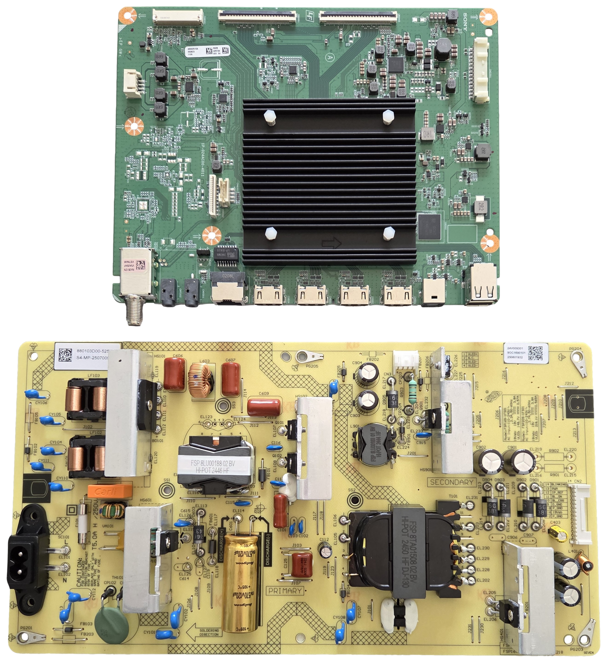 K-55S20M2 Sony TV Repair Parts Kit, A-5079-534-A Main Board, 1-024-568-11 Power Supply, K55S20M2, K-55S20CM2, K-55S20M2