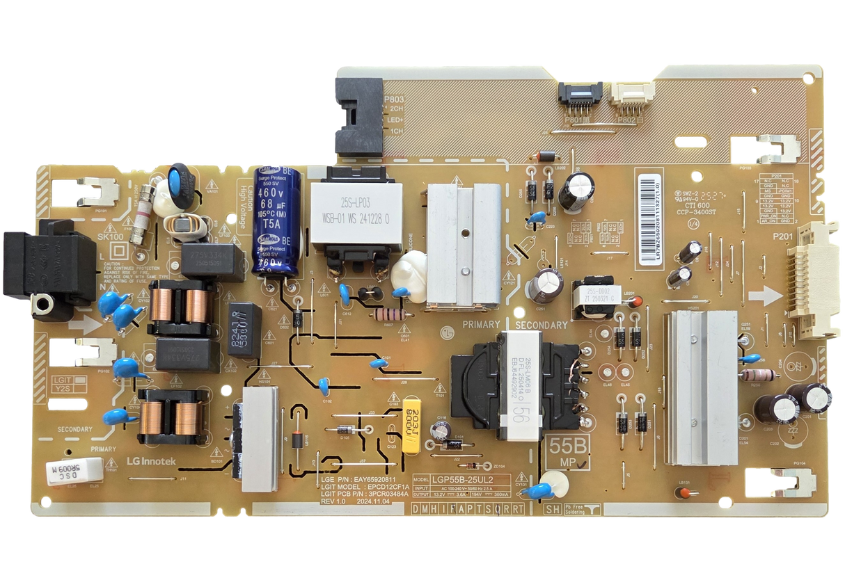 EAY65920811 LG Power Supply, LGP55B-25UL2, 55QNED82AUA.BUSYLJR, 55QNED82AUA