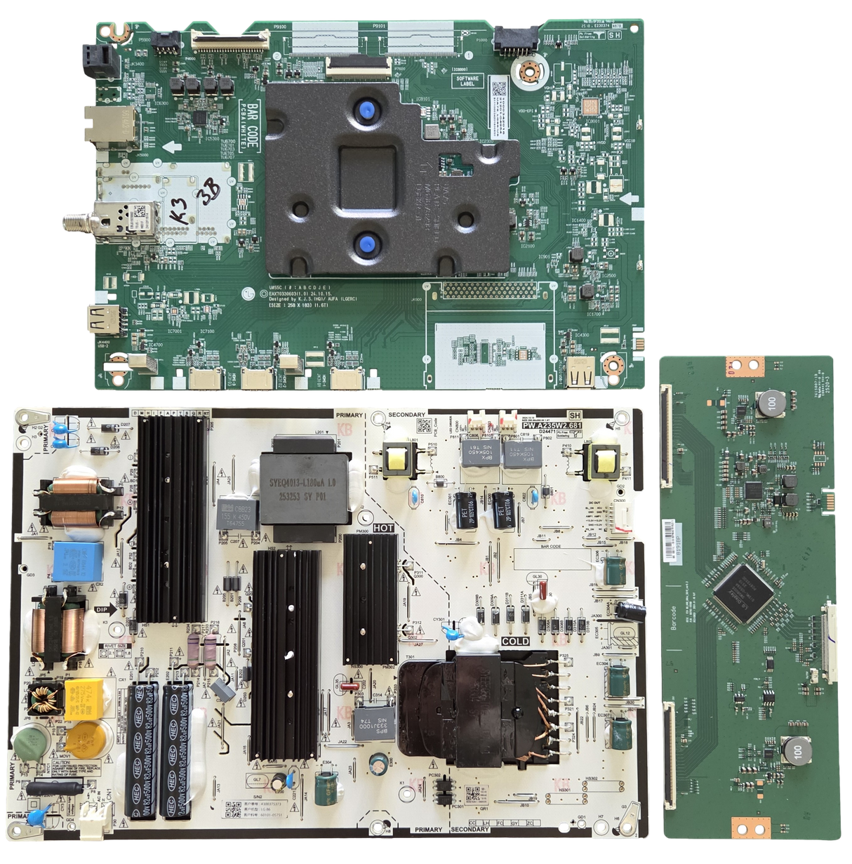 86UA7700PUA LG TV Repair Parts Kit, 21201-04954 Main Board, 60101-05751 Power Supply, 6871L-8191B T-Con, 86UA7700PUA