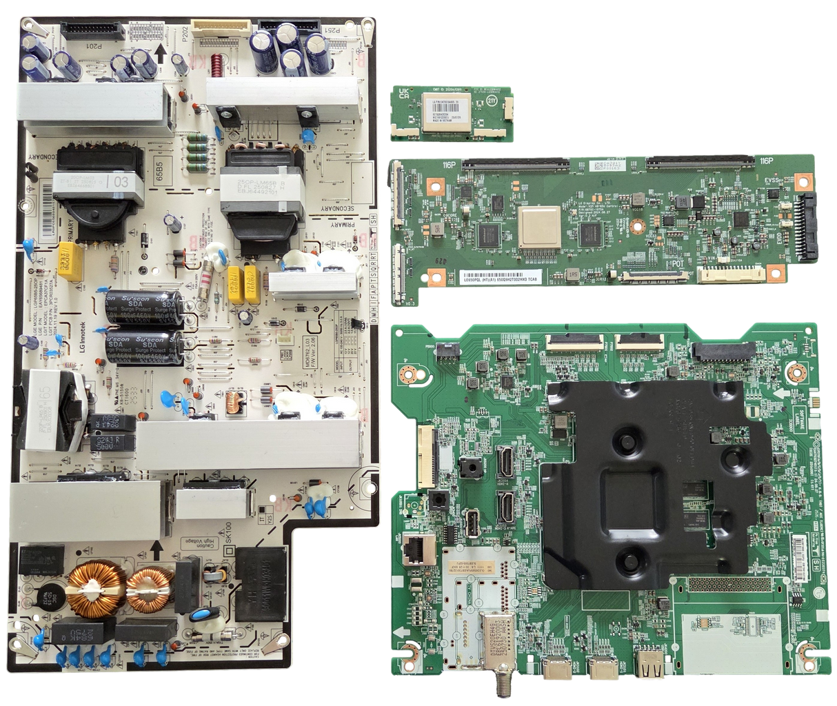 OLED65B5PUA LG TV Repair Parts Kit, EBT30122780 Main Board, EAY65689481 Power Supply, 6871L-8093A T-Con, EAT65164805 Wifi, OLED65B5PUA