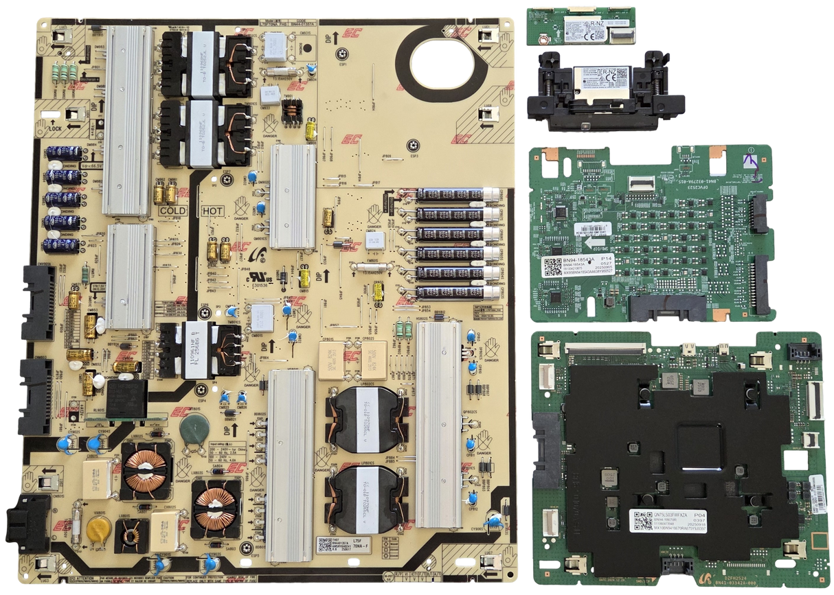 QN75LS03FWFXZA Samsung TV Repair Parts Kit, BN94-18670R Main Board, BN44-01357A Power Supply, BN94-18543A LED Driver, BN59-01503A Wifi, BN59-01479A Wifi, QN75LS03FWFXZA