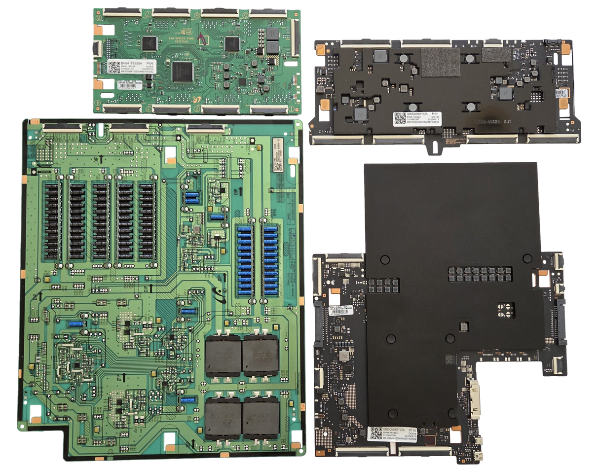 QN65QN990FFXZA Samsung TV Repair Parts Kit, BN94-18586A Main Board, BN95-12022A T-Con, BN44-01259A VSS, BN94-18555A LED Driver, QN65QN990FFXZA