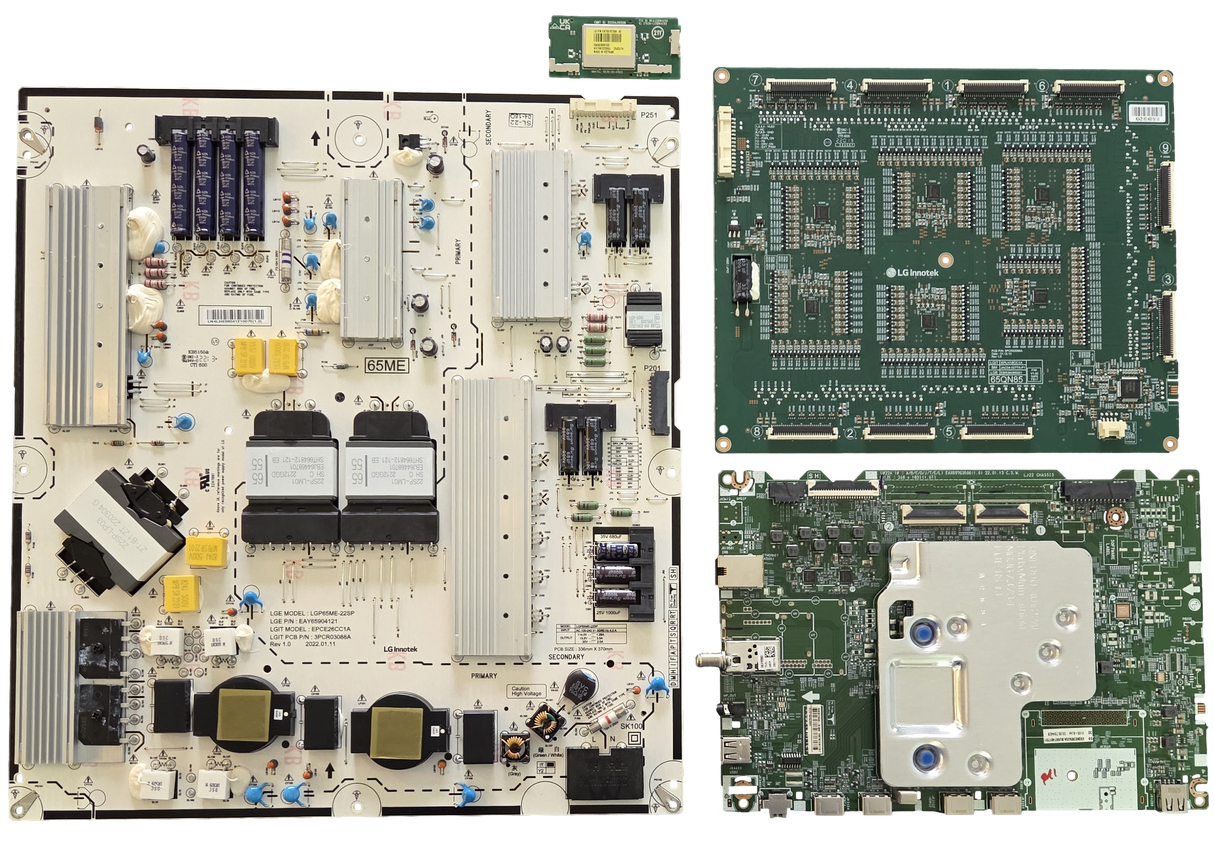 65QNED85UQA LG TV Repair Parts Kit, EBT67481701 Main Board, EAY65904121 Power Supply, EBR36085901 LED Driver, EAT65167004 Wifi, 65QNED85UQA
