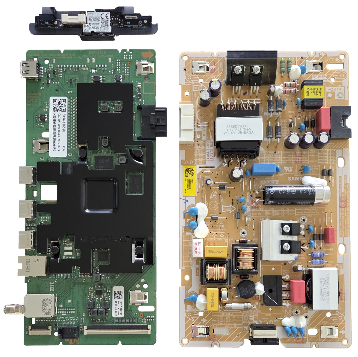 QN55Q7FAAFXZA Samsung TV Repair parts Kit, BN94-18652U Main Board, BN44-01360B Power Supply, BN59-01461A Wifi, QN55Q7FAAFXZA CA01, QN55Q7FAAFXZA