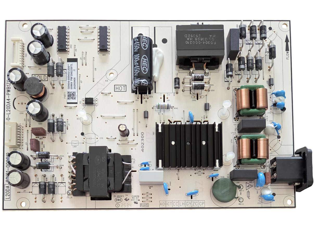 G0504-000432-Z00 TCL Power Supply, G0101-000219, 40-L20DA4-PWB1ZG, 75Q77K