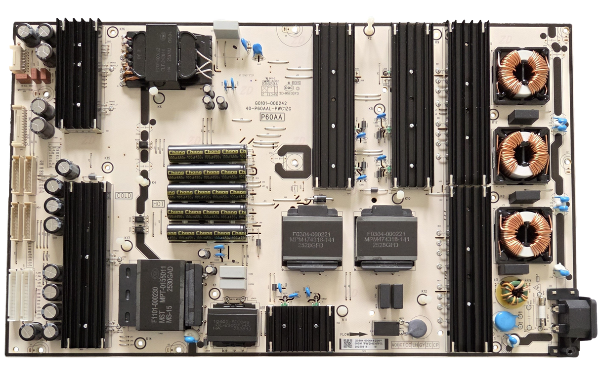 G0504-000644-Z00 TCL Power Supply, 40-P60AAL-PWC1ZG, G0101-000242, 65QM7K