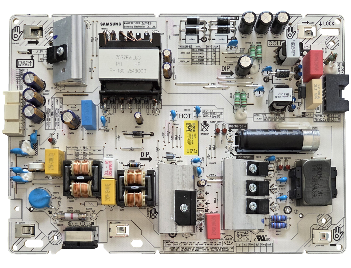 BN44-01422B Samsung Power Supply, L7557_HVD , UN75M70HAFXZA, UN75U8000HFXZA, UN75M70HDFXZA, UN75M70HBFXZA