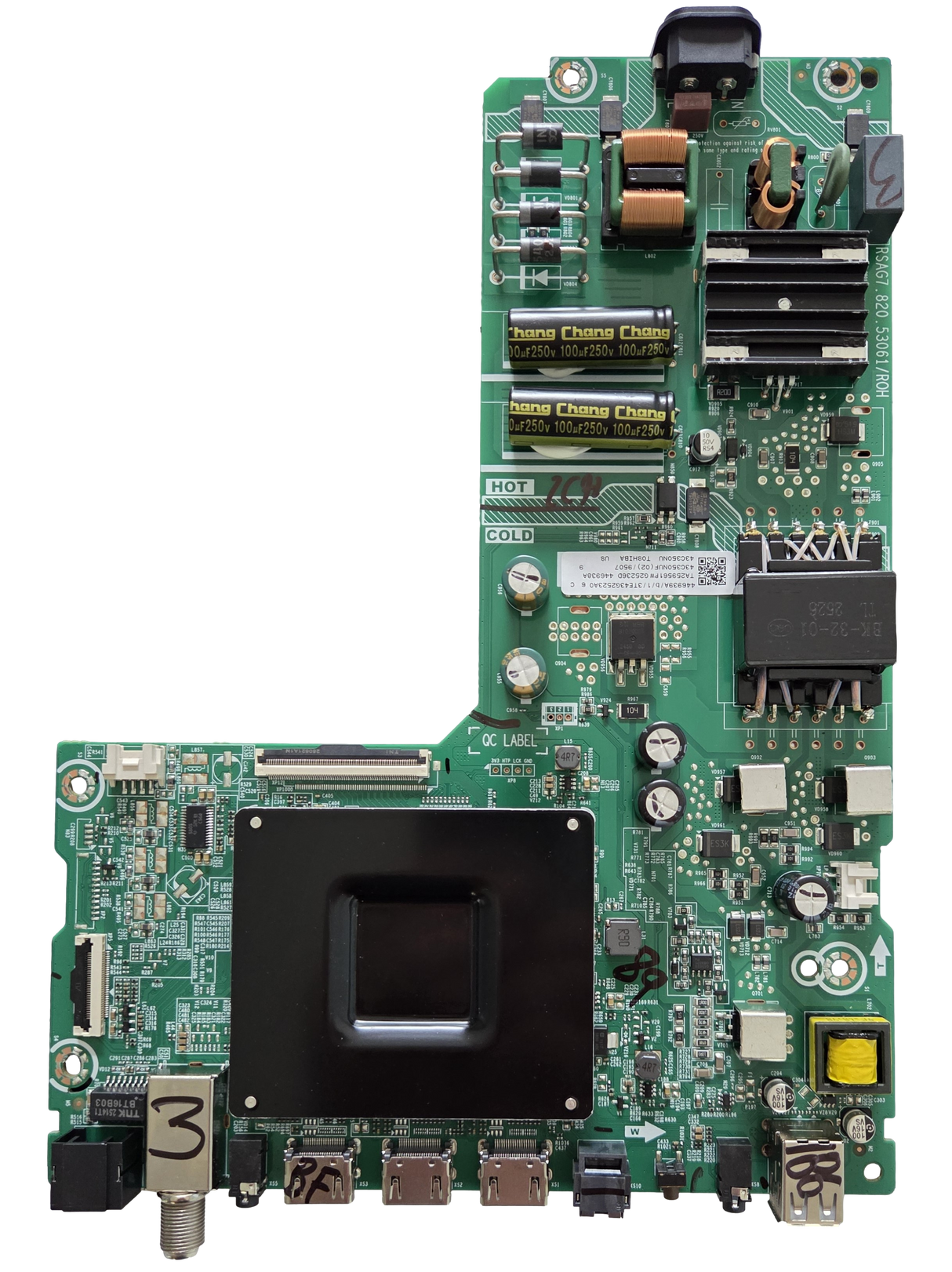 446939 Toshiba Main Board, 446939A, 446938A, RSAG7.820.53061/ROH, 43C350NU