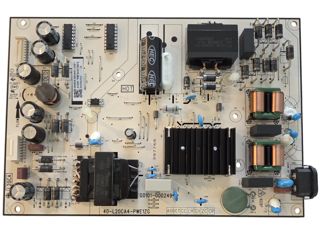 G0504-000583-Z00 TCL Power Supply, G0504-000583-Z00, G0101-000249, 40-L20CA4-PWE1ZG, 75Q51K