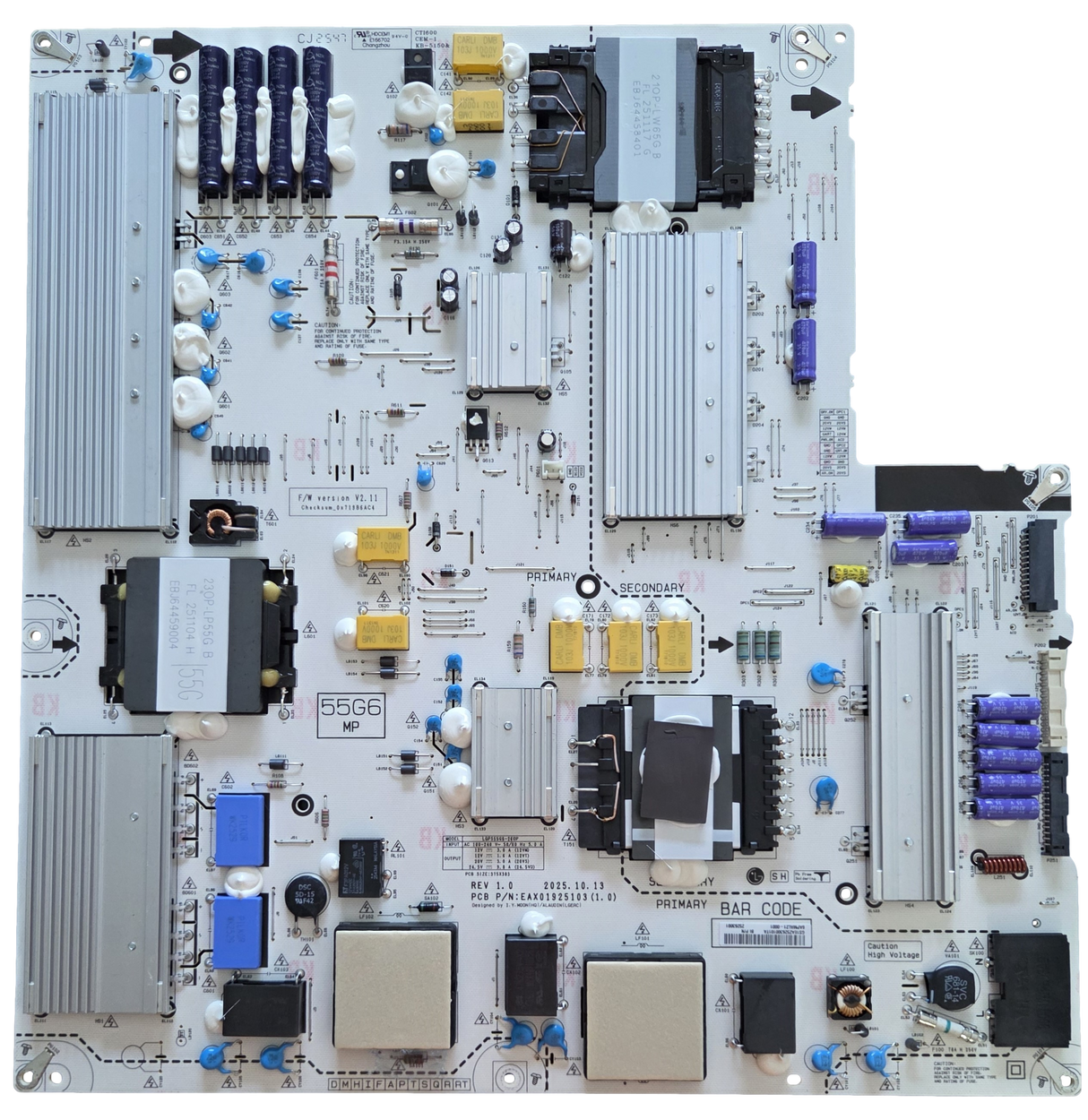 EBR25263001 LG Power Supply Board, EAX01925103(1.0), 55G6, OLED55G6WUA.DUSQLJR, OLED55G6WUA
