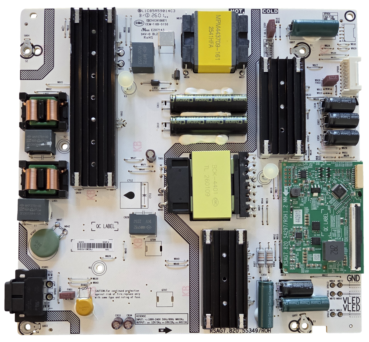 452010 Hisense Power Supply, RSAG7.820.55349/ROH, 55U7SG