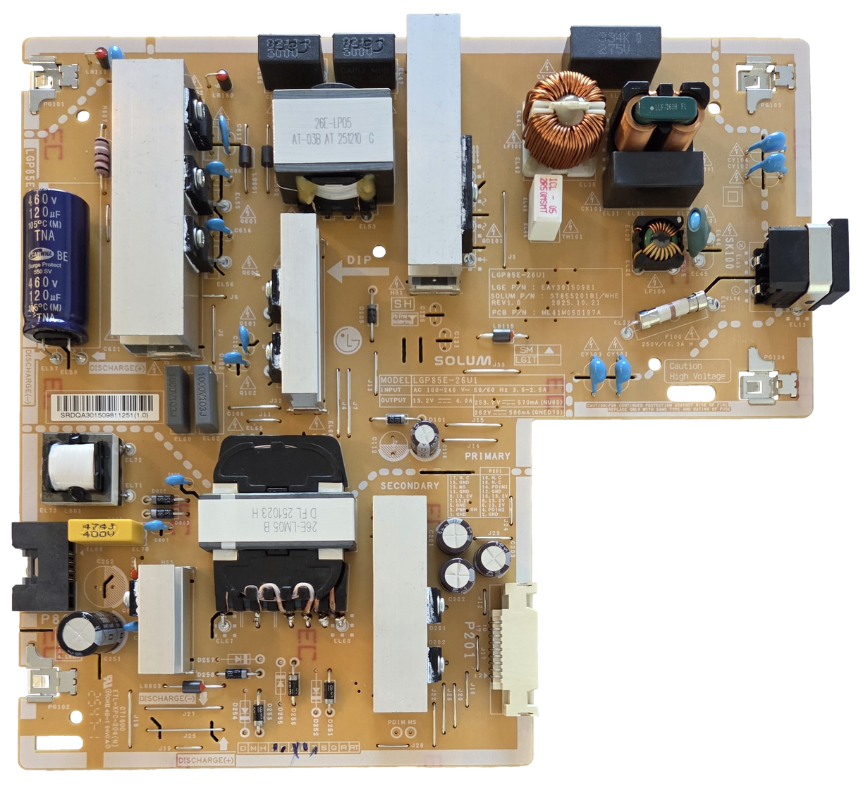 EAY30150981 LG Power Supply Board, LG85E-26U1, 85QNED75BUA, 85QNED73BUA, 85NU850BPUA, 85NU700BPUA, 85QNED75BUA