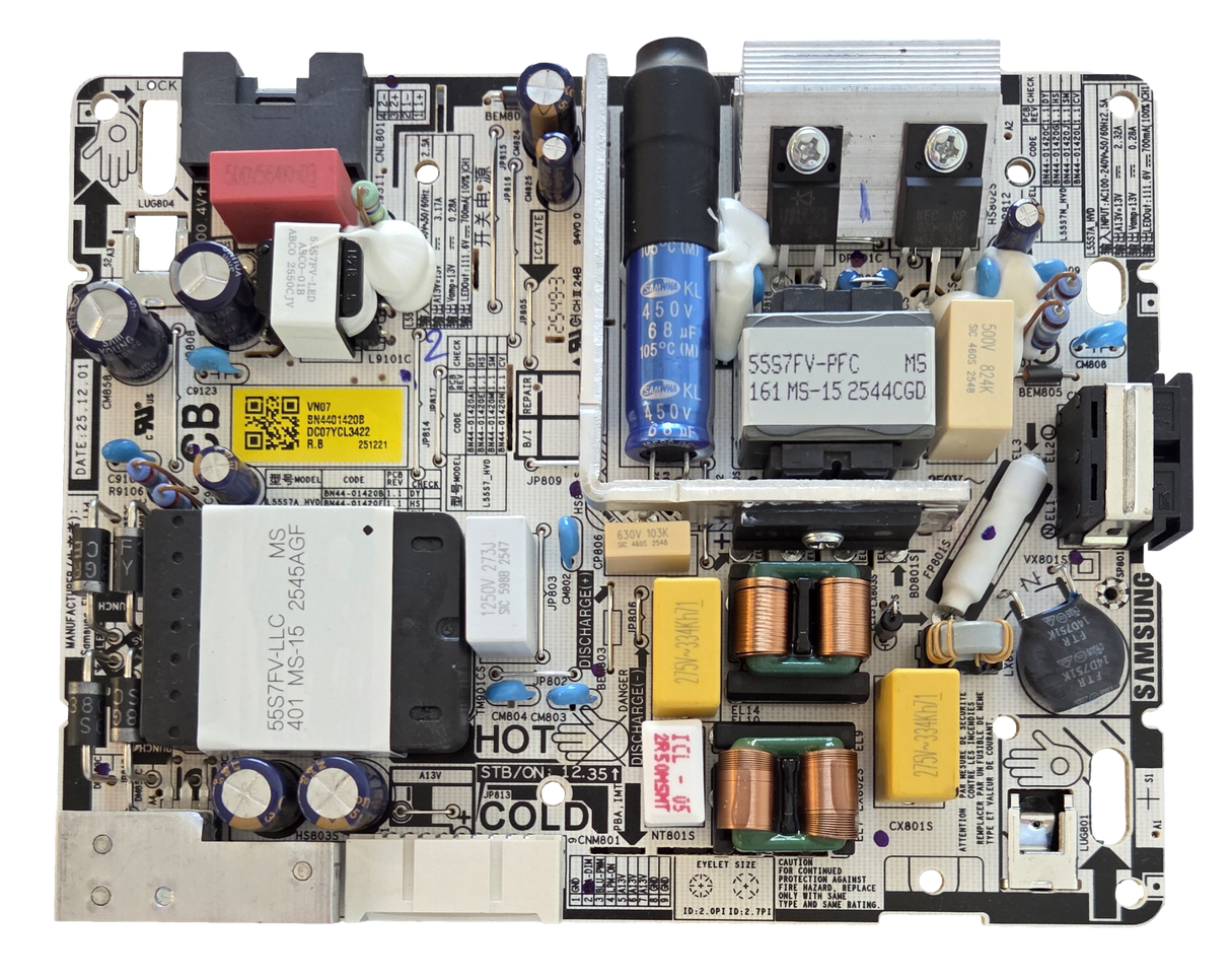 BN44-01420B Samsung Power Supply, BN4401420B, L55S7A_HVD, UN55M70HAFXZA, UN55M70HBFXZA, UN55M70HDFXZA