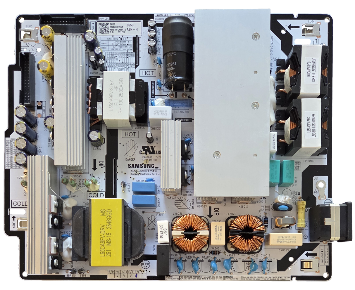 BN44-01396A Samsung Power Supply, L65CA9N_HVD, L65C, BN44-01396B, QN65S90HAEXZA , QN65S90HDEXZA