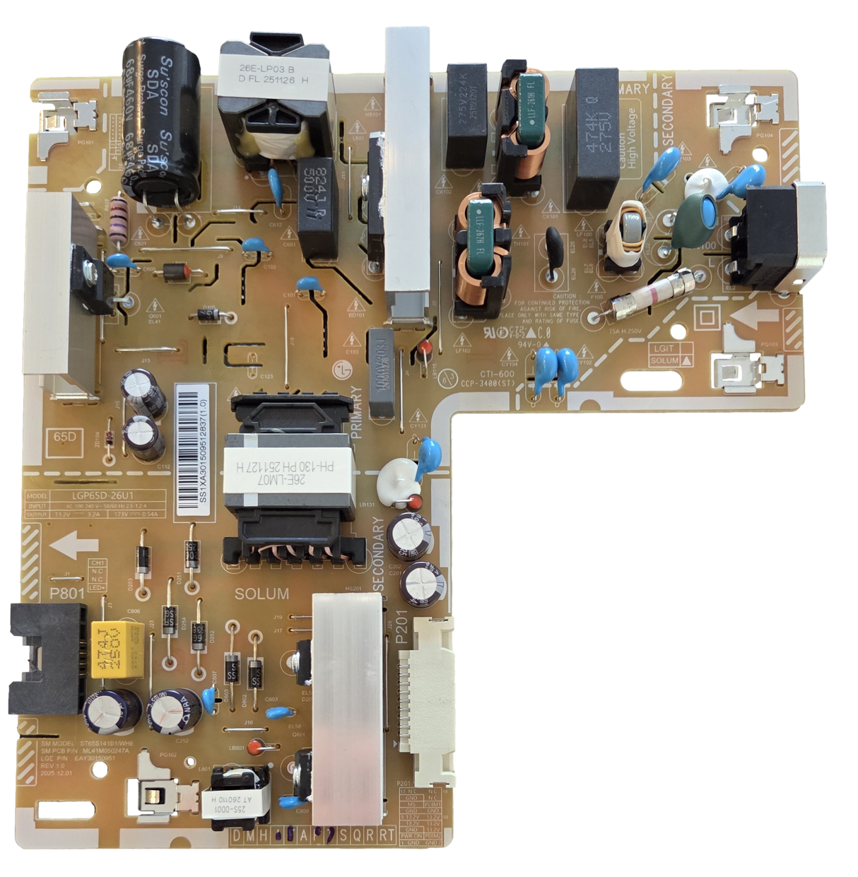 EAY30150951, LG Power Supply, LGP65D-26U1, 65QNED75BUA.BUSFLKR, 65QNED75BUA