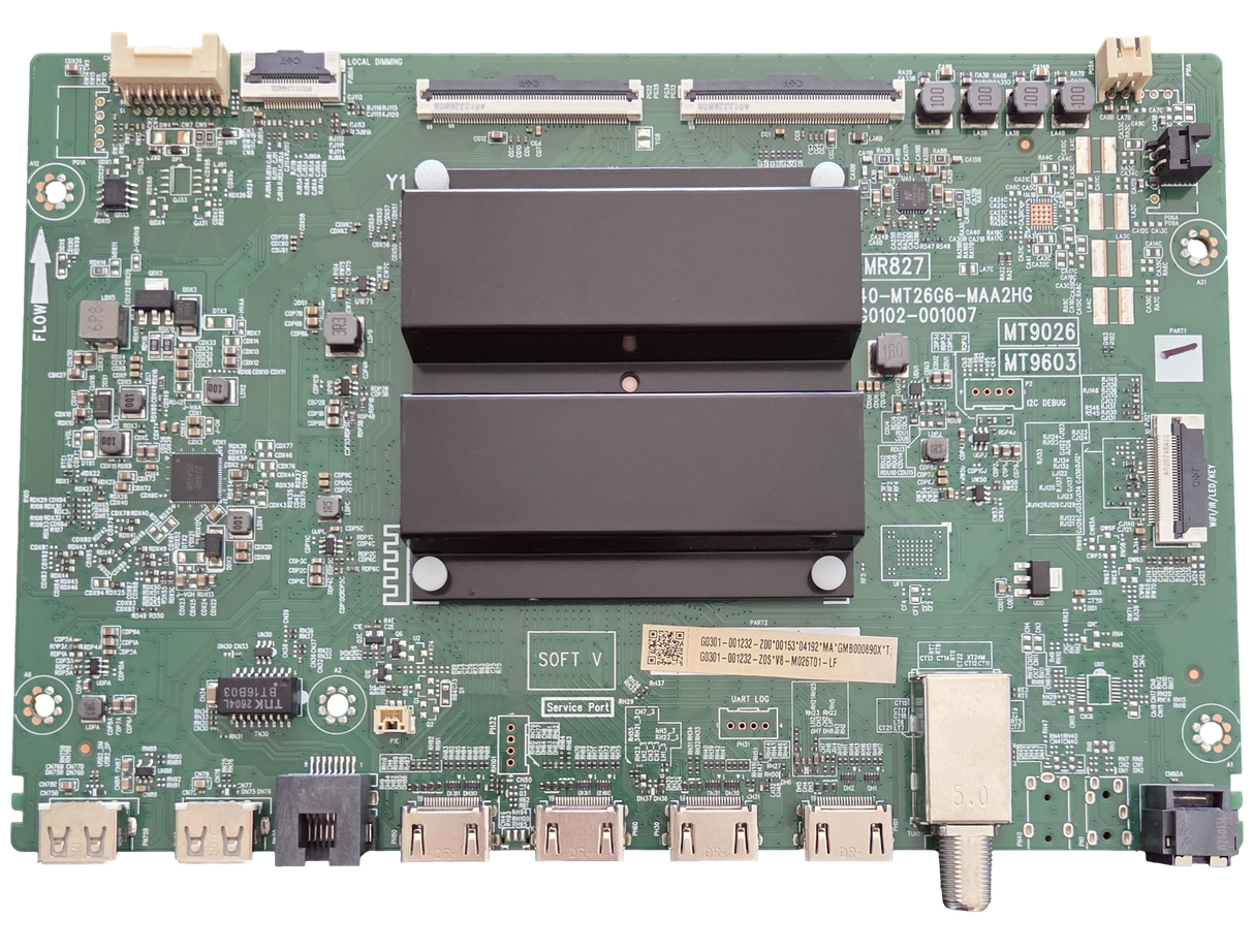 G0301-001232-Z00 Insignia Main Board, V8-M026T01-LF, 2603NTM203386X02019, NS-65F703NA27