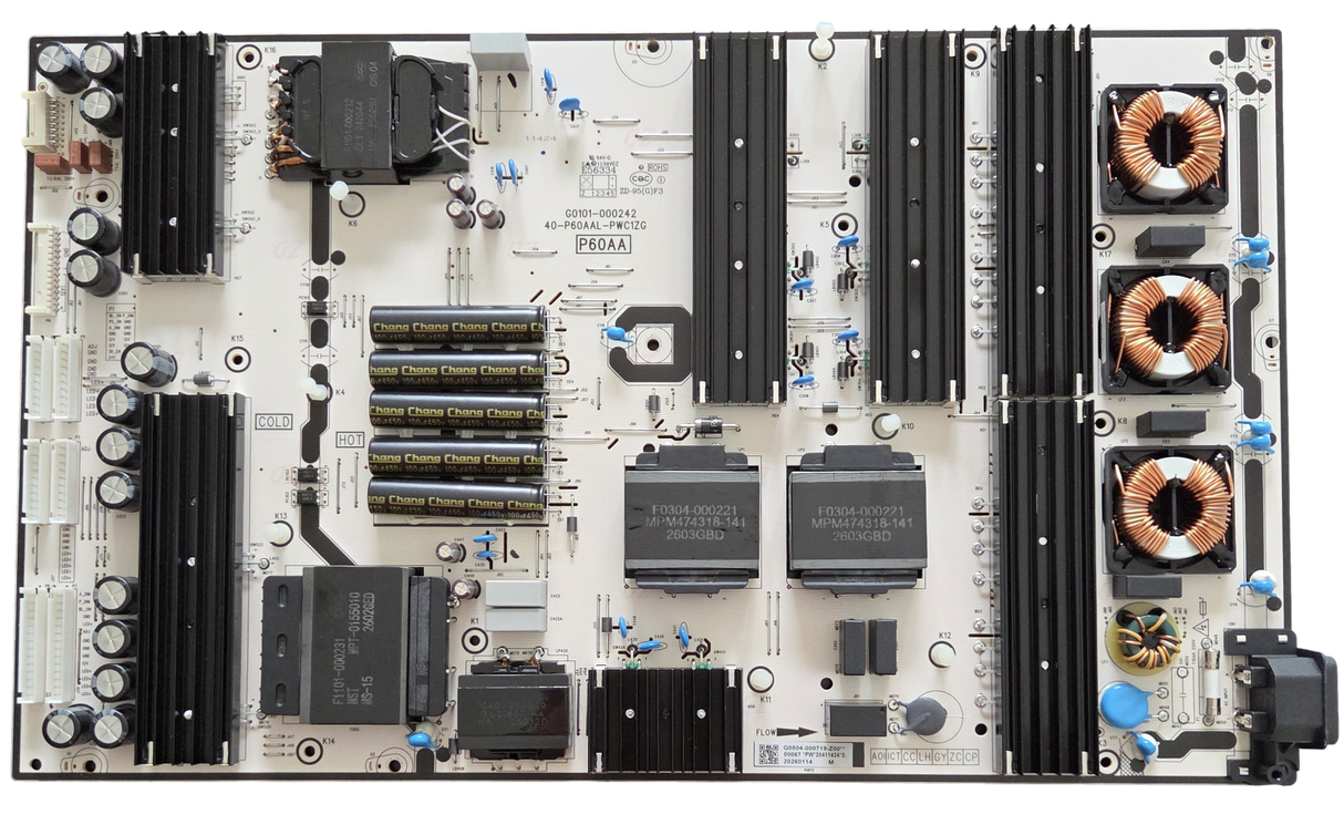 G0504-000719-Z00 TCL Power Supply, G0504-000719-Z00, G0101-000242, 40-P60AAL-PWC1ZG, 75QM8L
