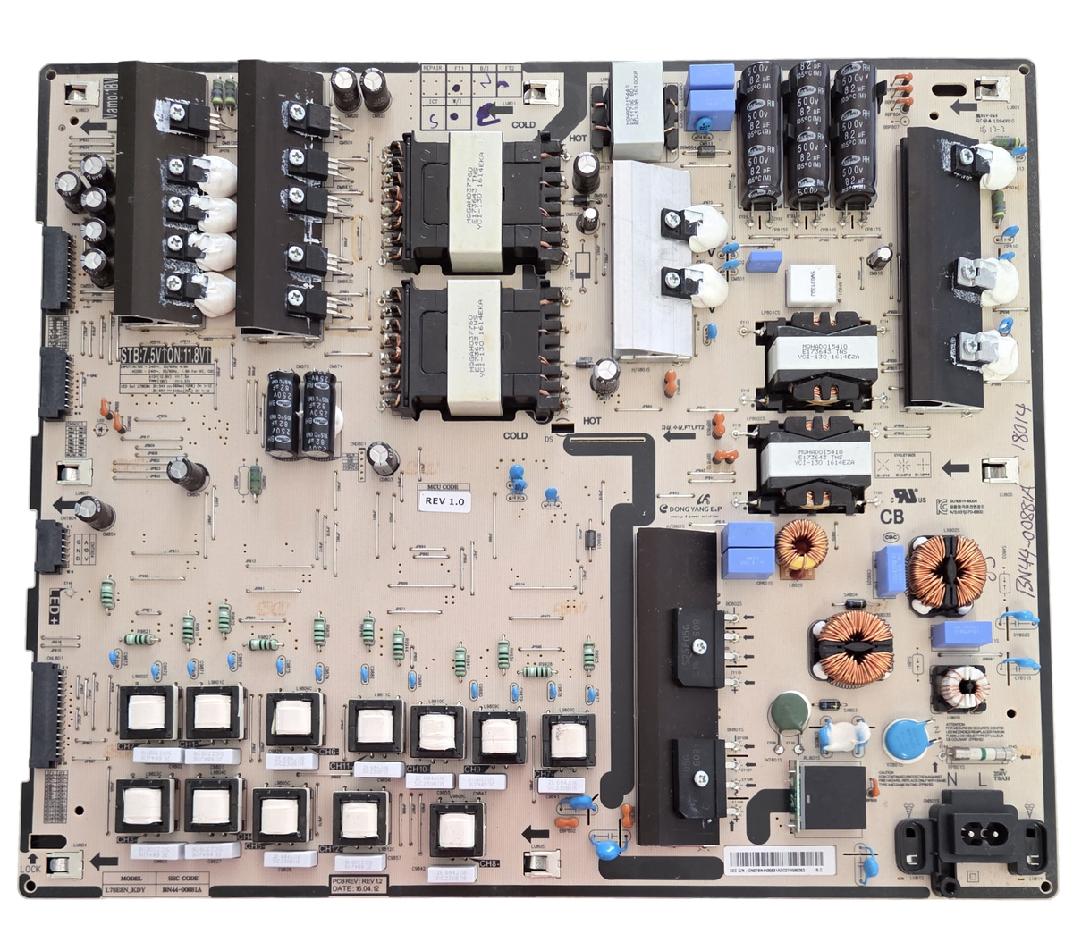 BN44-00881A Samsung Power Supply, L78E8N-KDY, SU10611-16004, UN75KS9000FXZA, UN75KS9000FXZA DA02, UN78KS9500FXZA