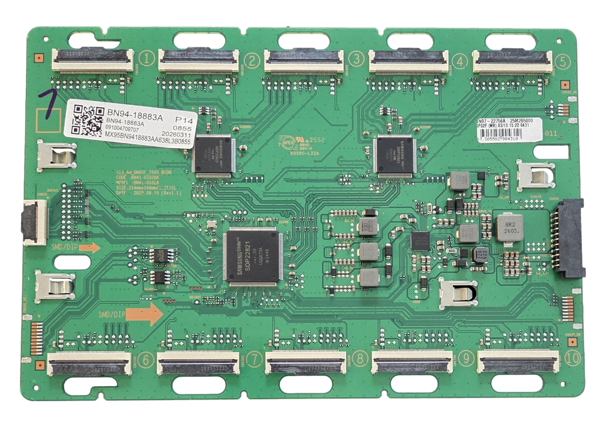 BN94-18883A Samsung LED Driver, BN97-22756A, BN41-03328A, QN75QN90FAFXZA, QN75QN90FDFXZA