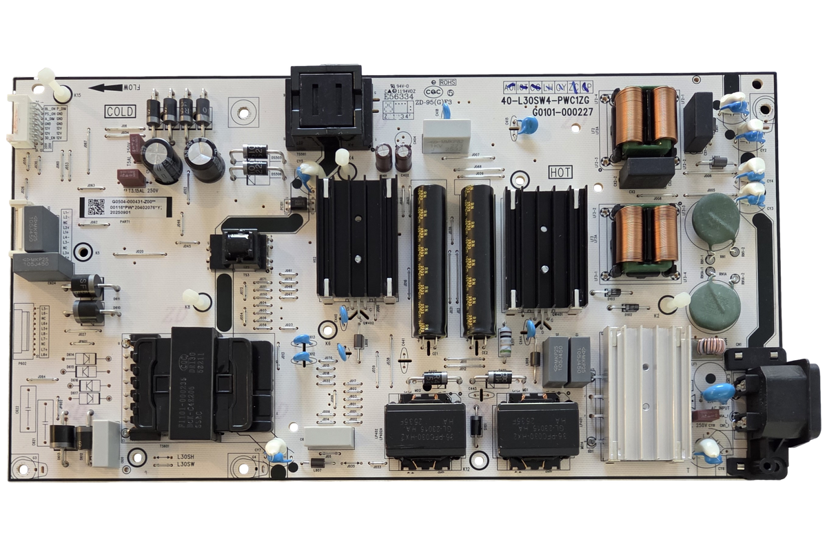G0504-000431-Z00 TCL Power Supply, 40-L30SW4-PWC1ZG, G0101-000227, 98Q51CG, 98Q79K, 98Q7K