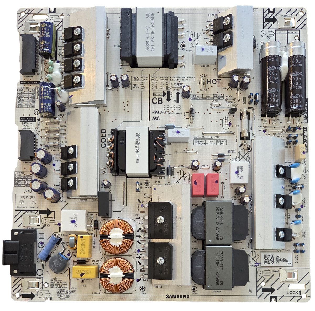 BN44-01409A Samsung Power Supply Board, L75S80NA_HVD, QN75QN80HAFXZA [CA01], QN75QN80HAFXZA