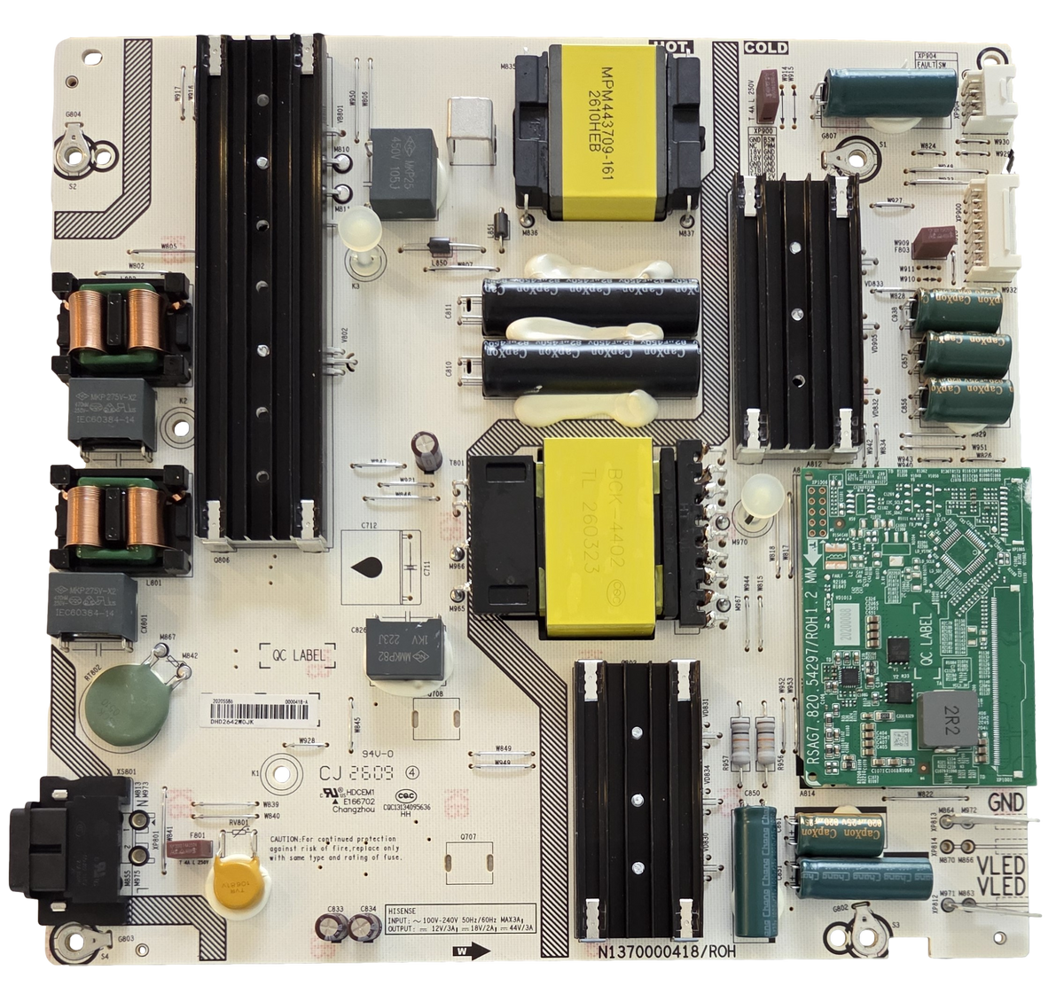 20205586 Hisense Power Supply Board, N1370000418/ROH, 55UR8SG