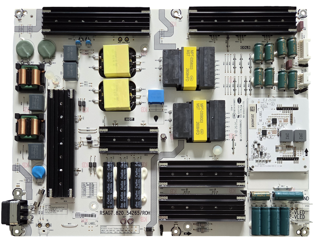 20146943 HISENSE Power Supply Board, RSAG7.820.54265/ROH, E207143, 65UR8SG