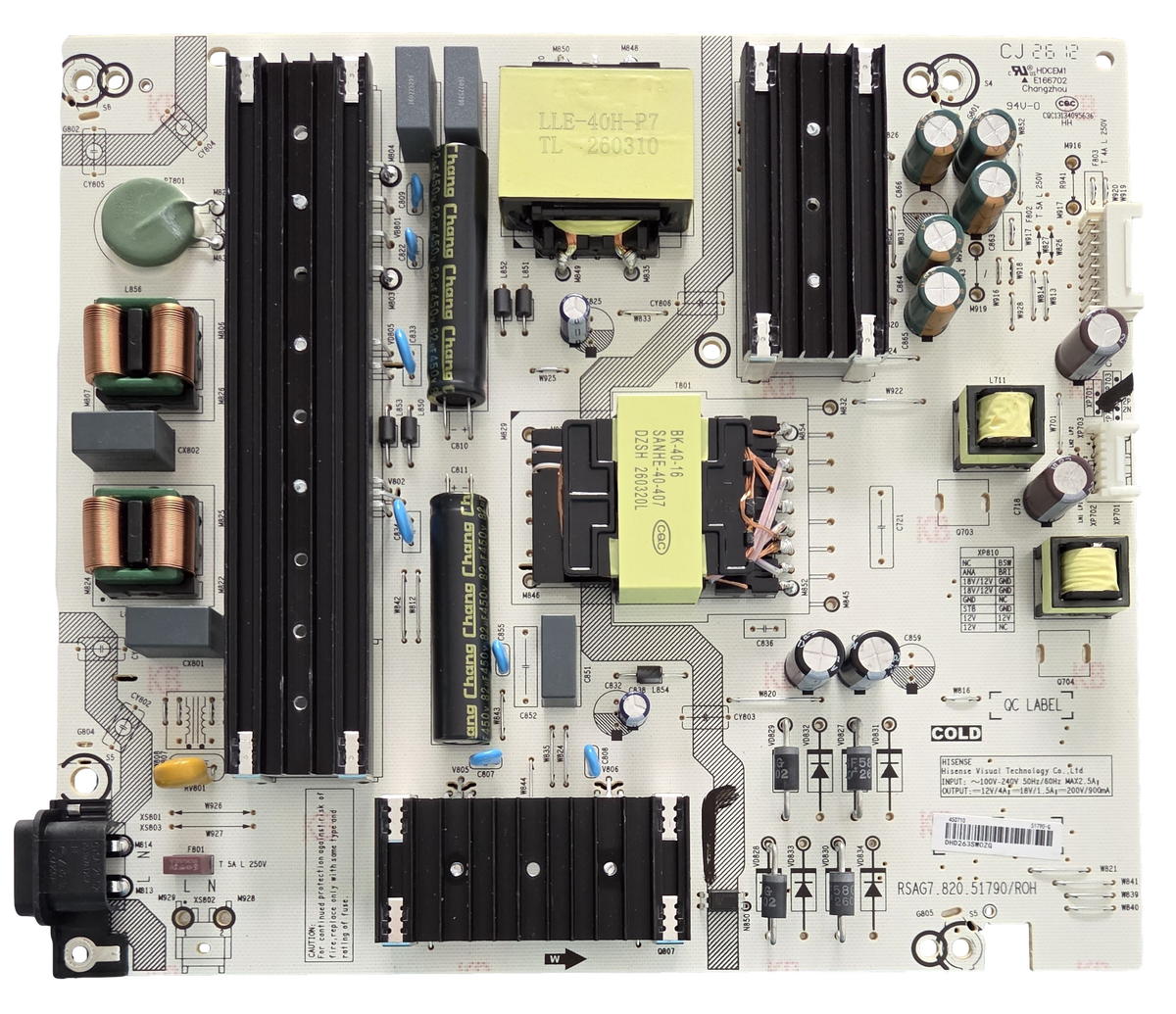 450710 TOSHIBA  Power Supply Board, E166702, RSAG7.820.51790/ROH, 75M450SU