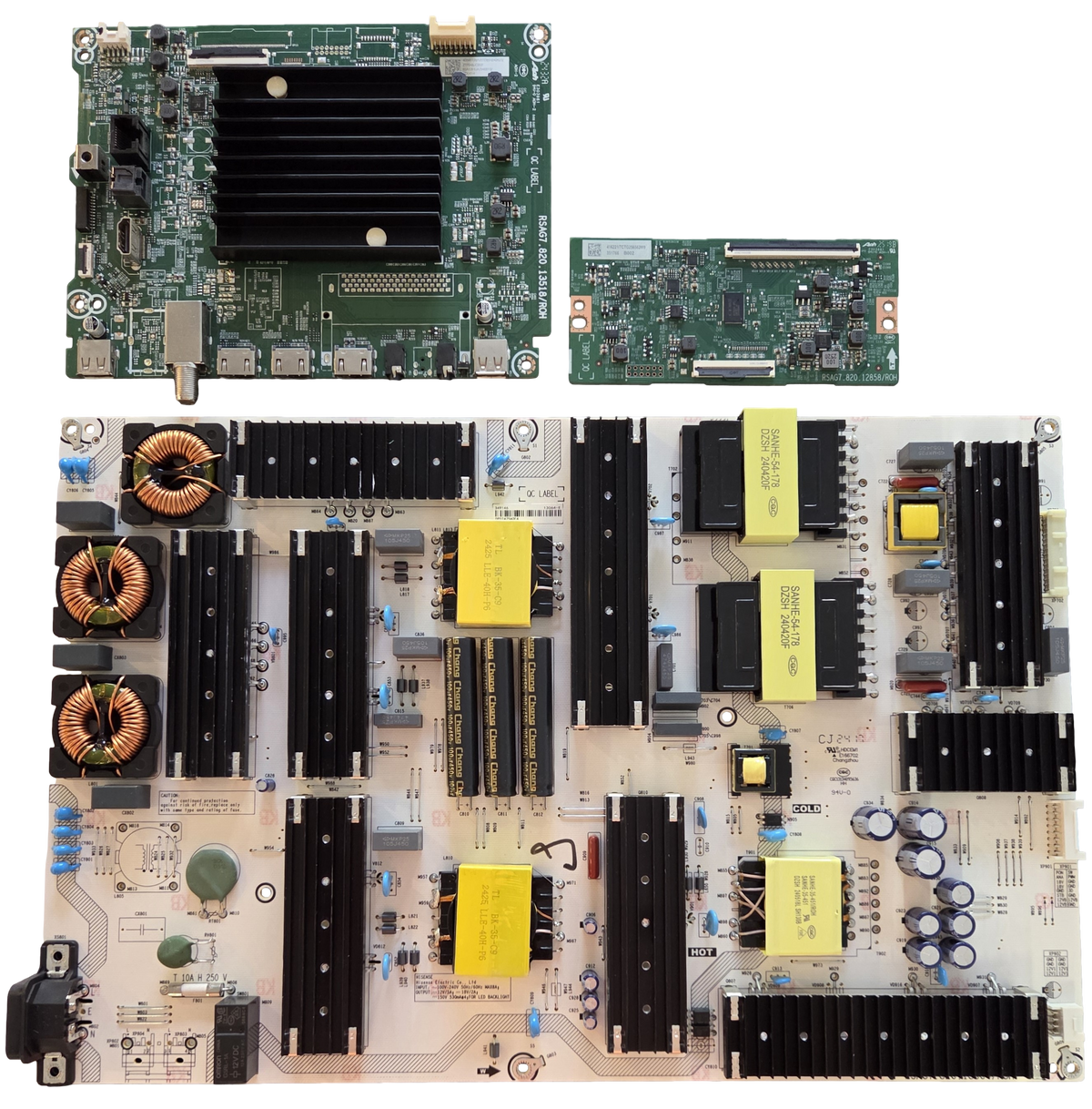 85A6N Hisense TV Repair Parts Kit, 408417 Main Board, 349146 Power Supply, 416221 T-Con, 85A6N