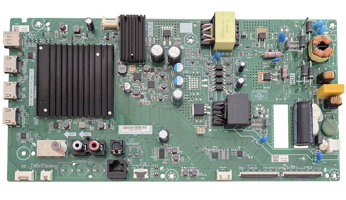 6M03A0009A00J Vizio Main Board, M0007400R, TPD.MT5691T.PC765, V505M-K09