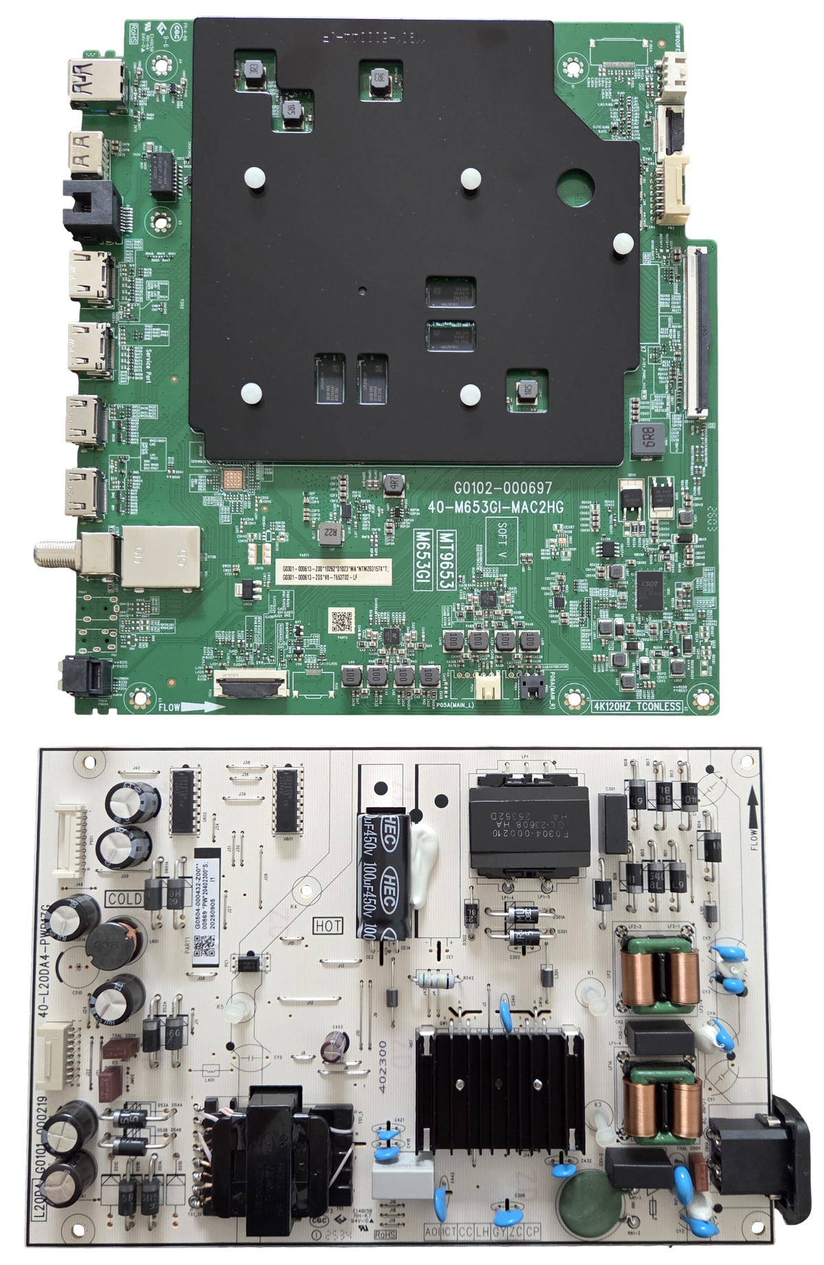 75Q7K TCL TV Repair Parts Kit, G0301-000613-Z00 Main Board, G0504-000432-Z00 Power Supply, 75Q7K
