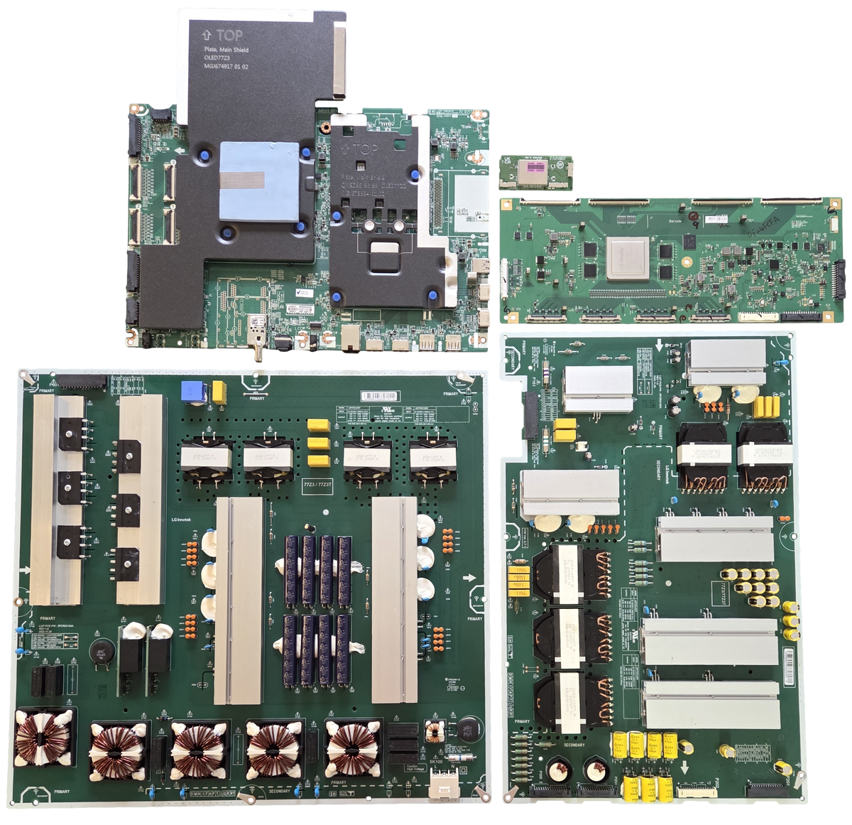 OLED77Z3PUA LG TV Repair Parts Kit, EBR67458701 Main Board, EAY65729305 Power Supply, EAY65729306 Power Supply, 6871L-7190A T-Con, EAT65164802 Wifi, OLED77Z3PUA