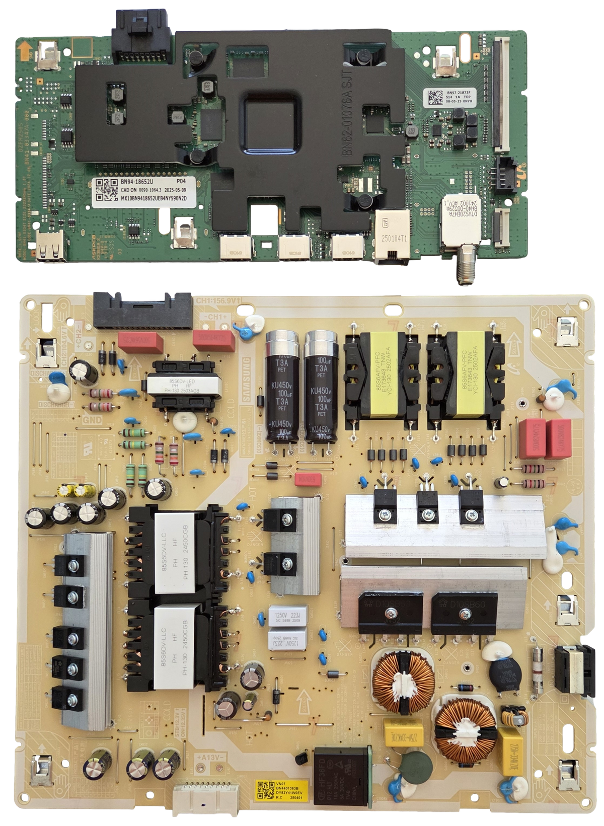 QN85Q7FDAFXZA Samsung TV Repair Parts Kit, BN94-18652U Main Board, BN44-01363B Power Supply, QN85Q7FDAFXZA