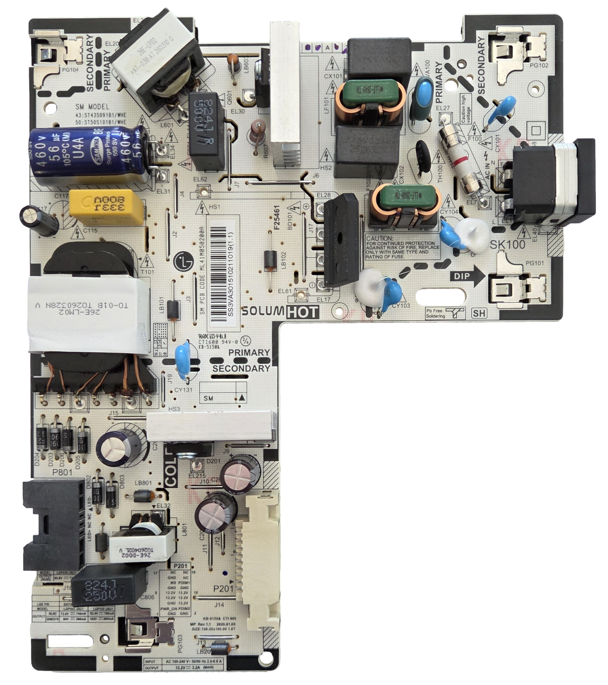 EAY30151021 LG Power Supply, ML41M50200A, LGP50E-26U1, 43QNED74BUA