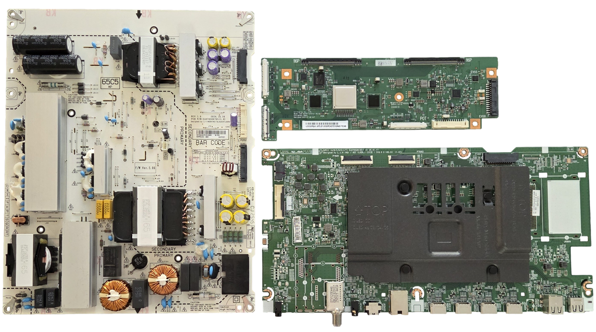 OLED65C5AUA LG TV Repair Parts Kit, EBT30106482 Main Board, EBR44470101 Power Supply, 6871L-8024A T-Con, OLED65C5AUA