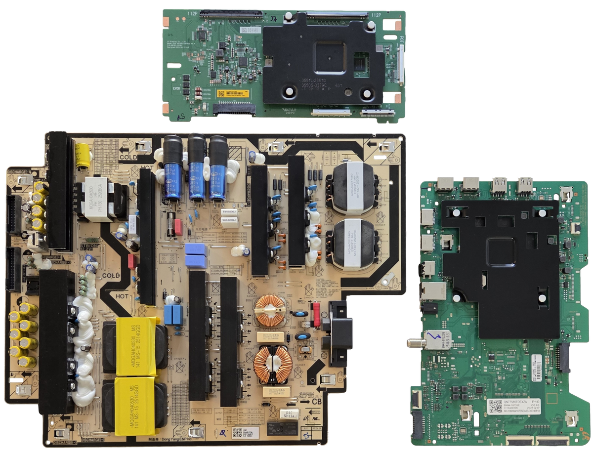 QN77S85FDEXZA Samsung TV Repair Parts Kit, BN94-18735E Main Board, BN44-01273A Power Supply, 6871L-8099B T-Con, QN77S85FDEXZA