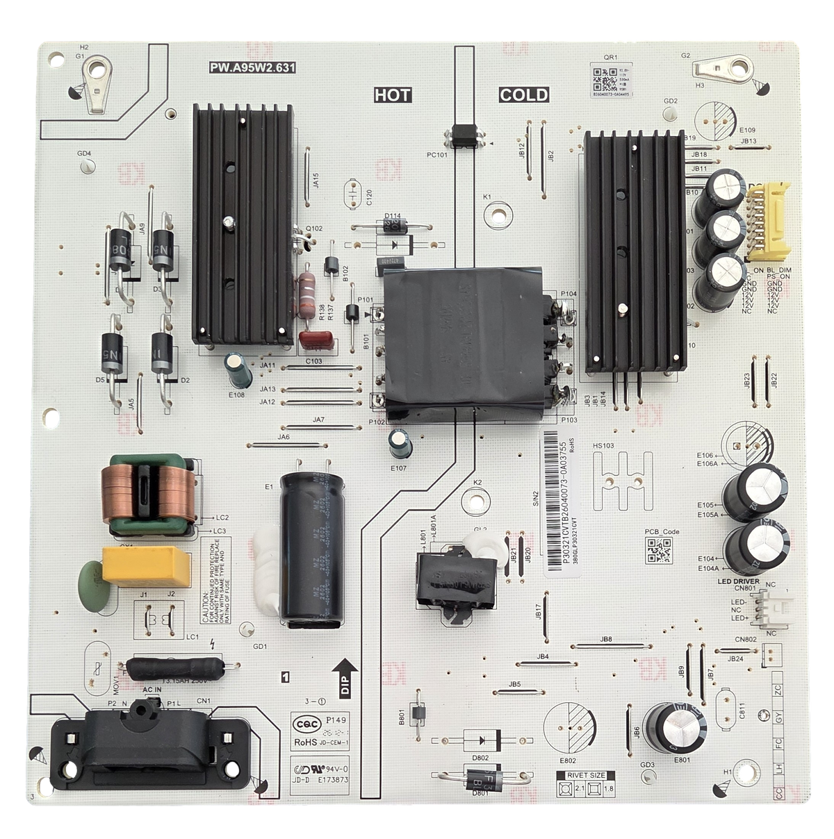 380GLP30321CVT INSIGNIA Power Supply, PW.A95W2.631, NS-50F501NA26